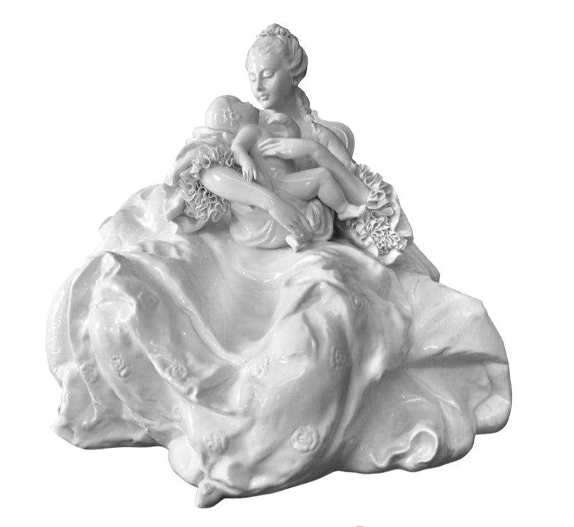 Lady with Baby Porcelain Sculpture