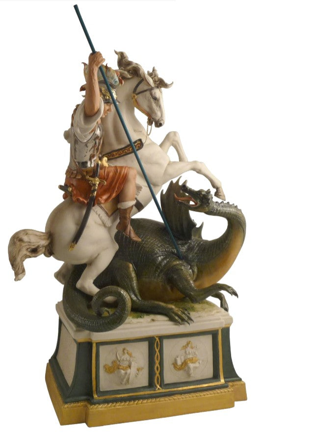 Saint George and Dragon Porcelain Sculpture